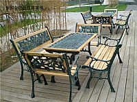 有靠背（bèi）玫瑰花公園椅Z-Y31